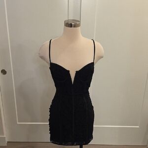 For Love And Lemons black on Black Lace body con Mini Dress size M  new with tag